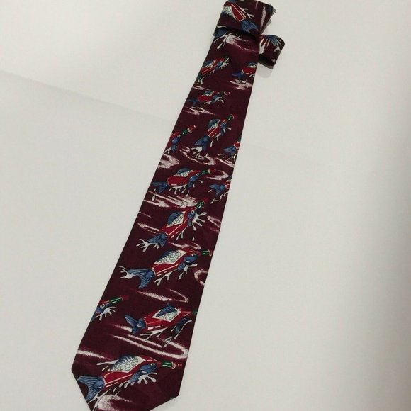 Mens Tabasco 100% Silk Neck Ties Hot Sauce bottle Novelty Print Fish 56" - Picture 4 of 9